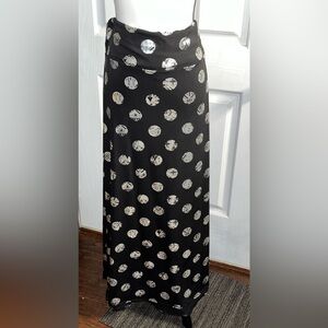 Lularoe Silky Long Maxi Skirt Black & Silver Size 3X